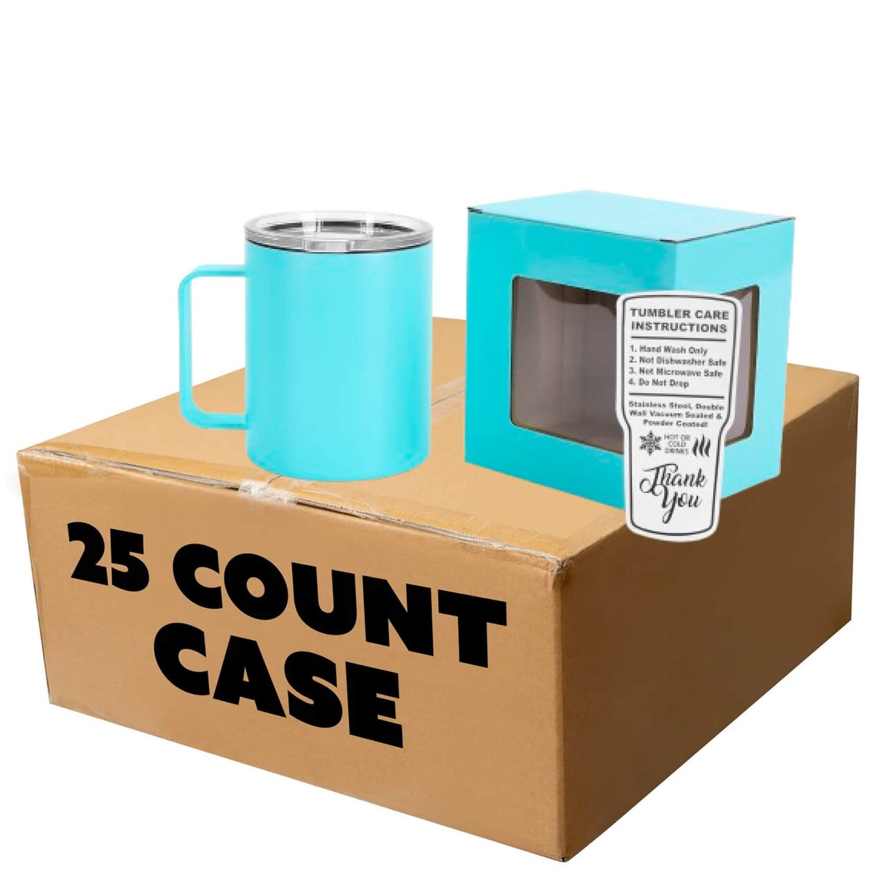 Makerflo 12 oz Powder Coated Camper Mug with Leak-Proof Clear Lid, Ideal for Craft and Personalization (Laser Engraving, UV DTF, Epoxy, and Vinyl)